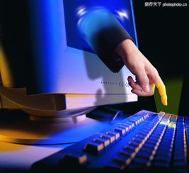 電子商務0052 電子商務圖 未來科技圖庫 電子科技 屏幕 伸手出來